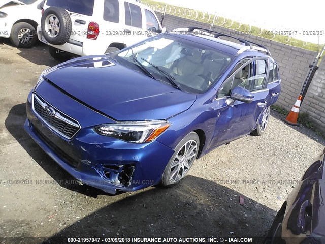 4S3GTAU60H3735064 - 2017 SUBARU IMPREZA LIMITED BLUE photo 2