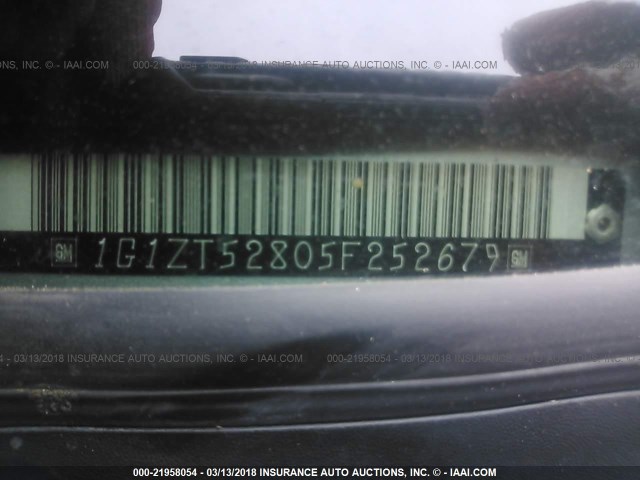 1G1ZT52805F252679 - 2005 CHEVROLET MALIBU LS ვერცხლისფერი ფოტო 9