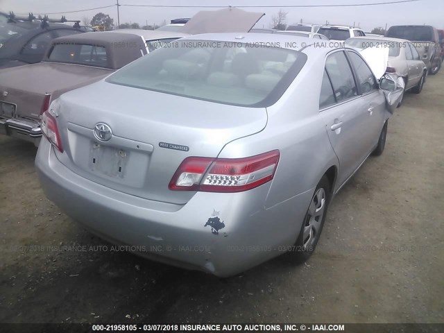 4T4BF3EK6AR060489 - 2010 TOYOTA CAMRY SE/LE/XLE SILVER photo 4