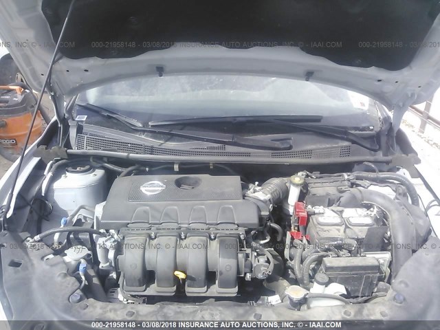 3N1AB7AP3FL655741 - 2015 NISSAN SENTRA S/SV/SR/SL SILVER photo 10