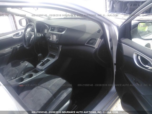 3N1AB7AP3FL655741 - 2015 NISSAN SENTRA S/SV/SR/SL SILVER photo 5