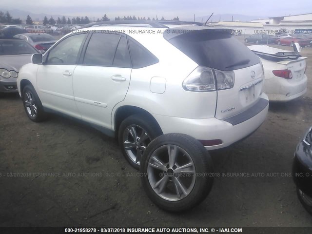 JTJGW31U072002990 - 2007 LEXUS RX 400H WHITE photo 3