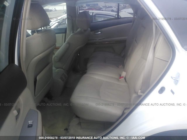 JTJGW31U072002990 - 2007 LEXUS RX 400H WHITE photo 8