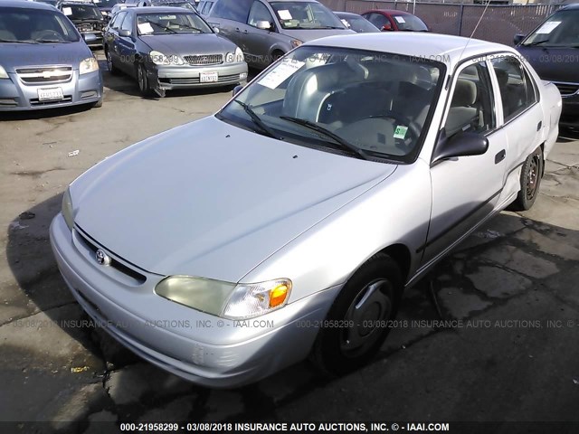 1NXBR12EXXZ265701 - 1999 TOYOTA COROLLA VE/CE/LE SILVER photo 2