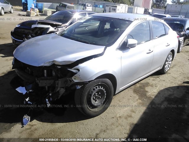 3N1AB7AP4FY257246 - 2015 NISSAN SENTRA S/SV/SR/SL SILVER photo 2