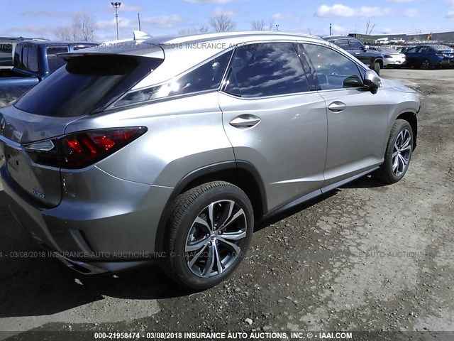 2T2BZMCA8HC127652 - 2017 LEXUS RX 350/BASE/F SPORT SILVER photo 4