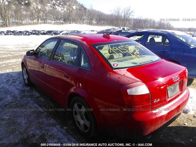 WAULC68E84A154086 - 2004 AUDI A4 1.8T QUATTRO RED photo 3