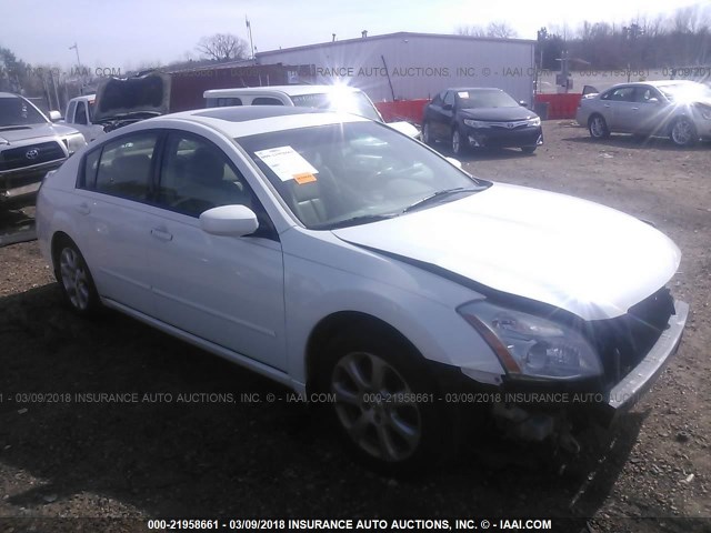 1N4BA41EX7C823329 - 2007 NISSAN MAXIMA SE/SL WHITE photo 1