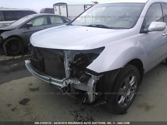 2HNYD28407H535288 - 2007 ACURA MDX TECHNOLOGY SILVER photo 6