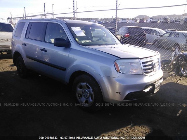 5FNYF4H23CB025995 - 2012 HONDA PILOT LX SILVER photo 1