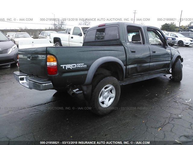 5TEGN92N93Z201431 - 2003 TOYOTA TACOMA DOUBLE CAB PRERUNNER GREEN photo 4