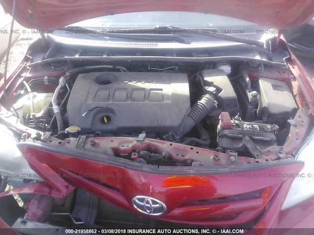 2T1BU4EE2BC568493 - 2011 TOYOTA COROLLA S/LE RED photo 10