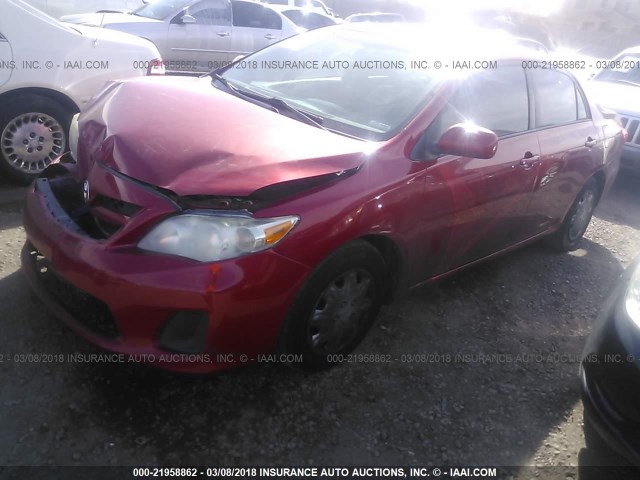 2T1BU4EE2BC568493 - 2011 TOYOTA COROLLA S/LE RED photo 2