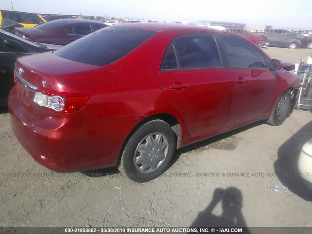 2T1BU4EE2BC568493 - 2011 TOYOTA COROLLA S/LE RED photo 4