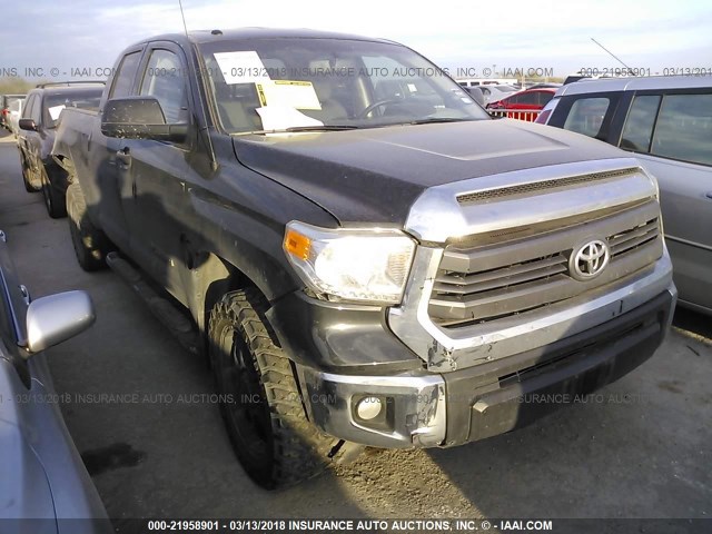 5TFRM5F14EX075999 - 2014 TOYOTA TUNDRA DOUBLE CAB SR/SR5 BLACK photo 1