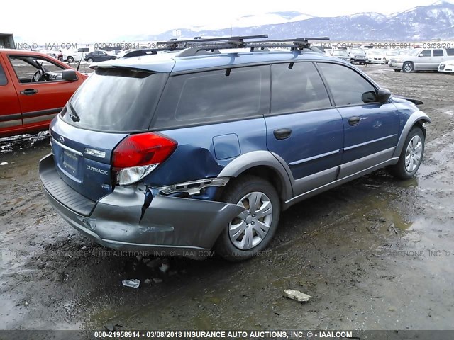 4S4BP60C186329148 - 2008 SUBARU OUTBACK BLUE photo 4