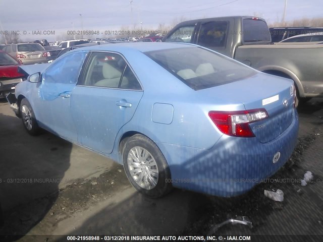 4T1BF1FK1CU535367 - 2012 TOYOTA CAMRY SE/LE/XLE BLUE photo 3