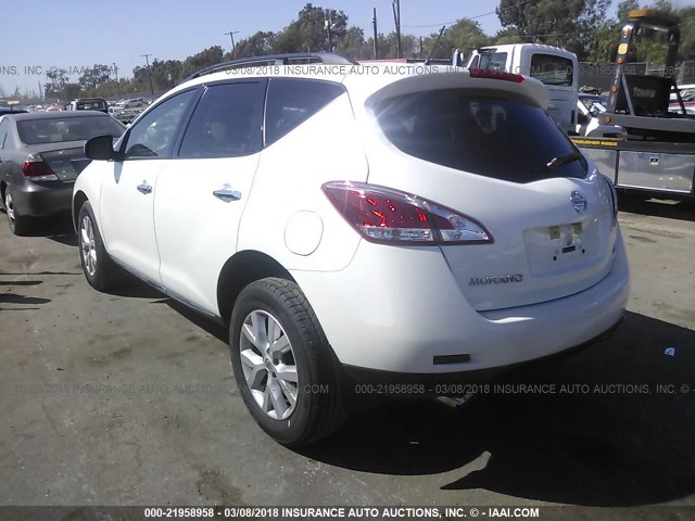 JN8AZ1MU1EW401112 - 2014 NISSAN Murano S/SL/SV/LE WHITE photo 3