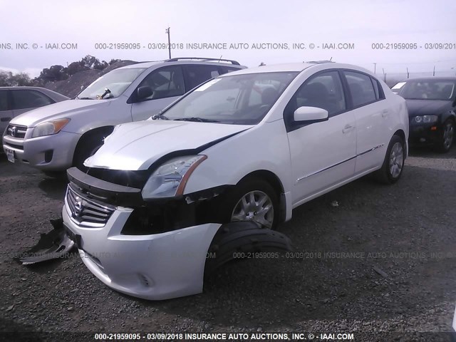 3N1AB6AP7BL639823 - 2011 NISSAN SENTRA 2.0/2.0S/SR/2.0SL WHITE photo 2