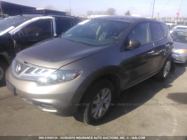 JN8AZ1MW6EW517214 - 2014 NISSAN Murano S/SL/SV/LE TAN photo 2