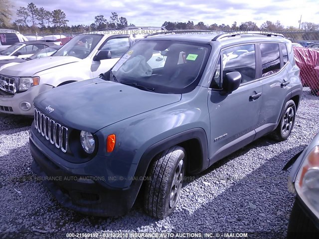 ZACCJAAB7HPF54867 - 2017 JEEP RENEGADE SPORT Կանաչ լուսանկար 2