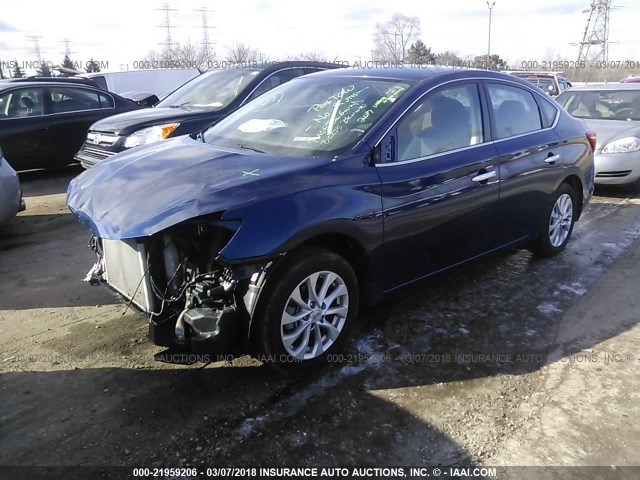 3N1AB7APXHY302984 - 2017 NISSAN SENTRA S/SV/SR/SL BLUE photo 2