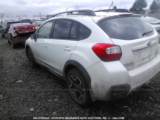 JF2GPACC6F8227081 - 2015 SUBARU XV CROSSTREK 2.0 PREMIUM WHITE photo 3