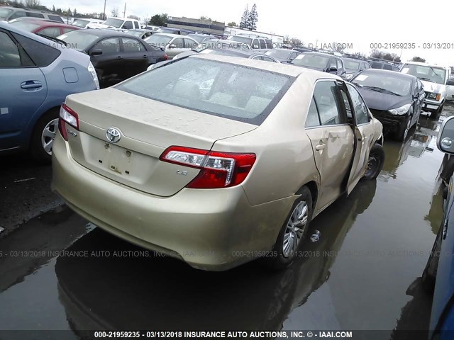 4T1BF1FK8CU097933 - 2012 TOYOTA CAMRY SE/LE/XLE GOLD photo 4