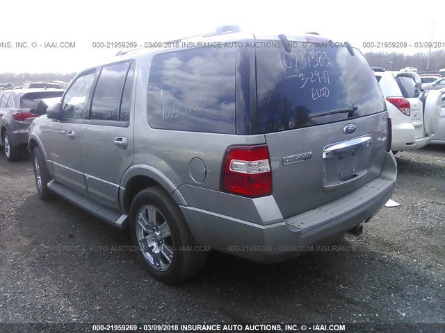 1FMFU20538LA48118 - 2008 FORD EXPEDITION LIMITED GRAY photo 3