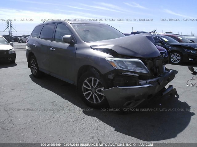 5N1AR2MNXDC675818 - 2013 NISSAN PATHFINDER S/SV/SL/PLATINUM GRAY photo 1