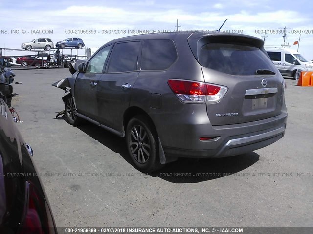 5N1AR2MNXDC675818 - 2013 NISSAN PATHFINDER S/SV/SL/PLATINUM GRAY photo 3