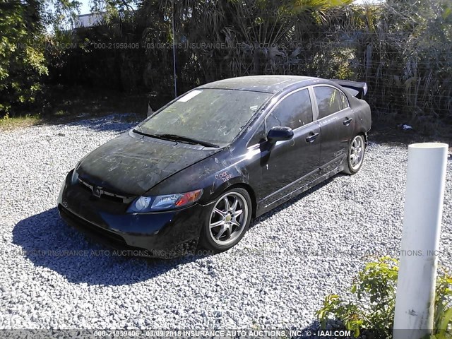 2HGFA55558H713123 - 2008 HONDA CIVIC SI BLACK photo 2