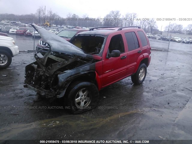 1J4GL58K62W284060 - 2002 JEEP LIBERTY LIMITED RED photo 2