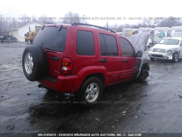 1J4GL58K62W284060 - 2002 JEEP LIBERTY LIMITED RED photo 4