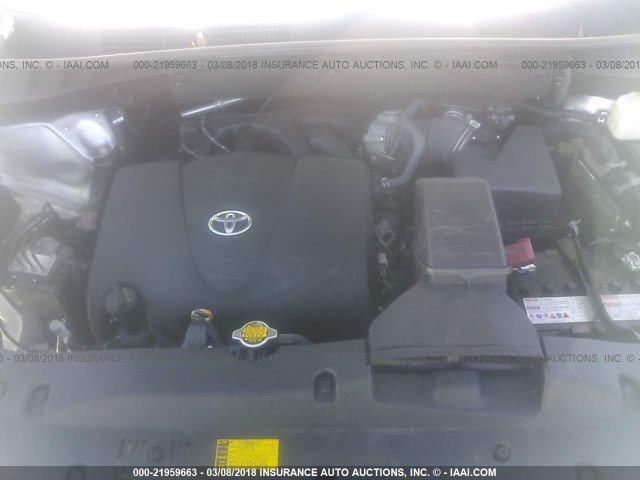 5TDBZRFH7HS452844 - 2017 TOYOTA HIGHLANDER LE/LE PLUS SILVER photo 10
