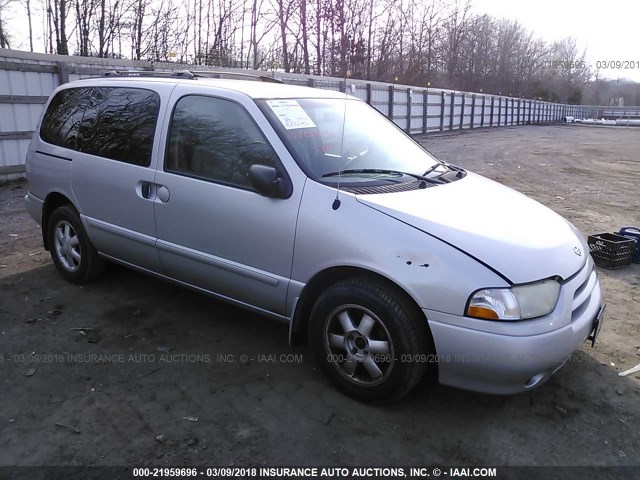 4N2ZN15T82D803262 - 2002 NISSAN QUEST GXE SILVER photo 1