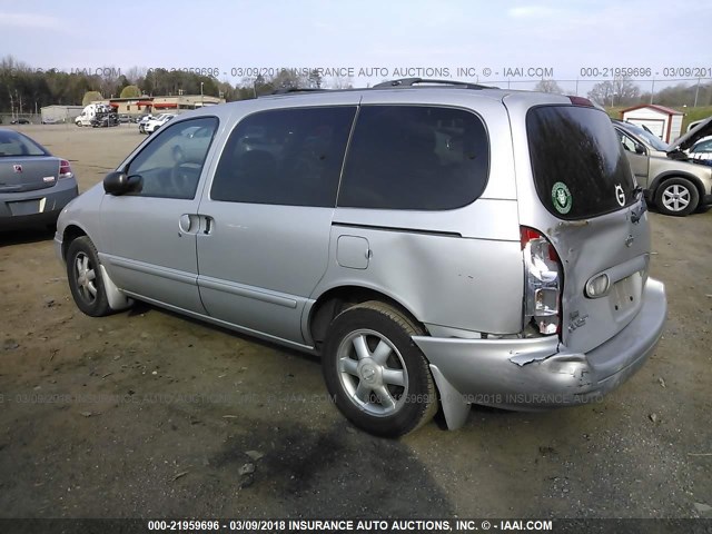 4N2ZN15T82D803262 - 2002 NISSAN QUEST GXE SILVER photo 3