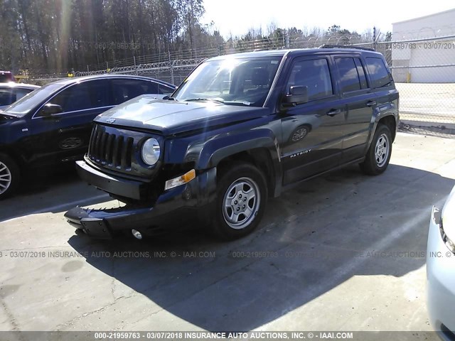 1C4NJPBA8ED779455 - 2014 JEEP PATRIOT SPORT BLUE photo 2