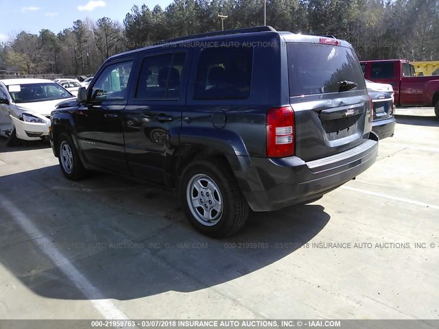 1C4NJPBA8ED779455 - 2014 JEEP PATRIOT SPORT BLUE photo 3