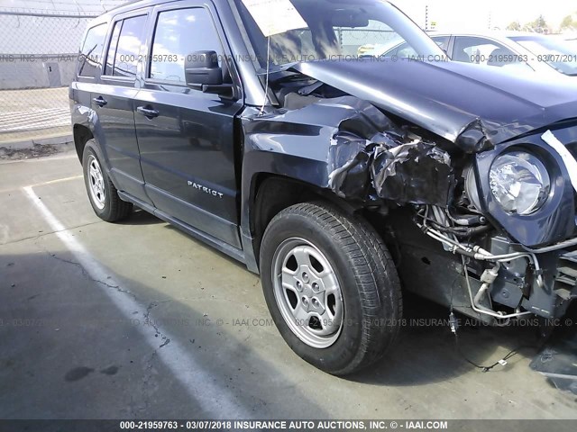 1C4NJPBA8ED779455 - 2014 JEEP PATRIOT SPORT BLUE photo 6