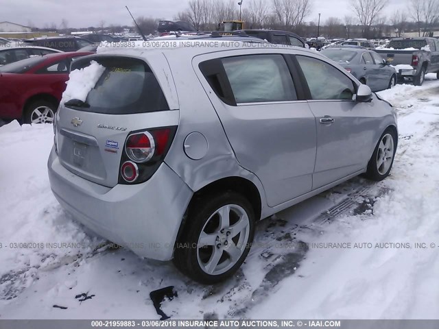 1G1JF6SBXC4125615 - 2012 CHEVROLET SONIC LTZ SILVER photo 4