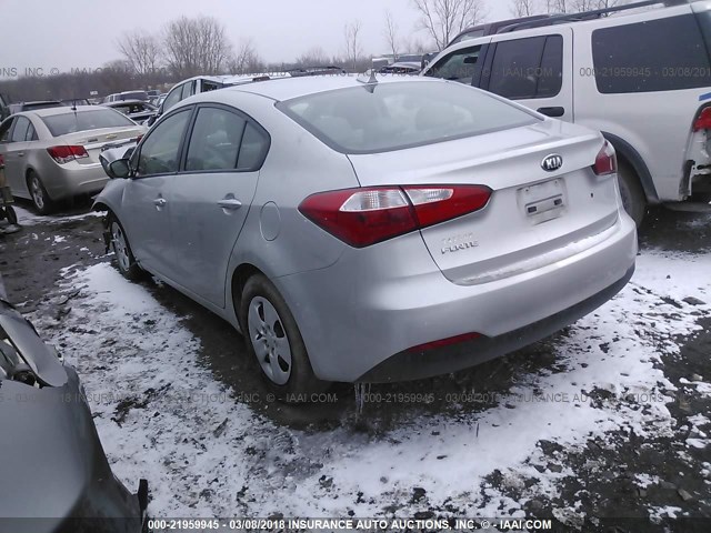 KNAFK4A6XE5180352 - 2014 KIA FORTE LX SILVER photo 3