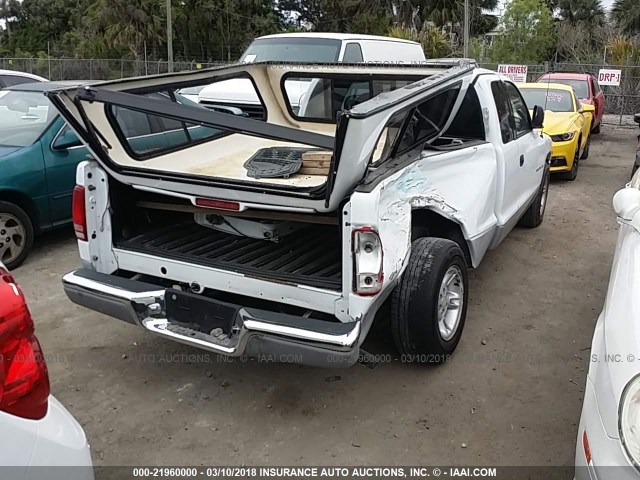 1B7GL22Y3WS510912 - 1998 DODGE DAKOTA WHITE photo 4