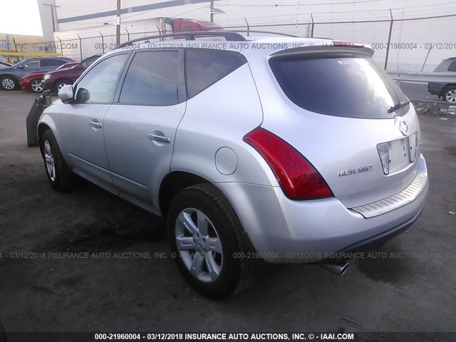 JN8AZ08W46W545387 - 2006 NISSAN MURANO SL/SE/S SILVER photo 3