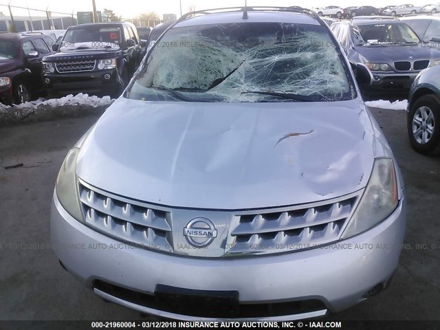 JN8AZ08W46W545387 - 2006 NISSAN MURANO SL/SE/S SILVER photo 6