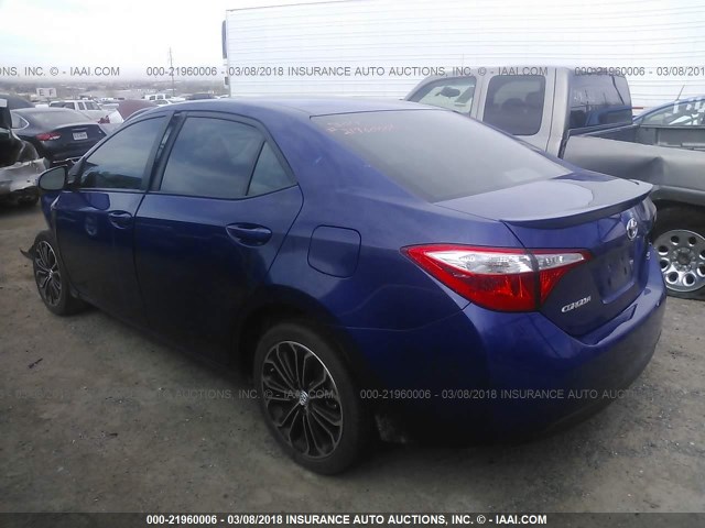 5YFBURHEXGP388856 - 2016 TOYOTA COROLLA L/LE/LE PLS/PRM/S/S PLS BLUE photo 3