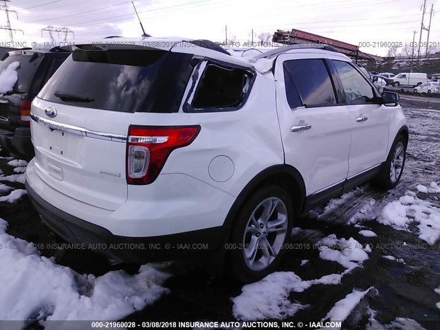 1FM5K7F91DGA24072 - 2013 FORD EXPLORER LIMITED 白色 照片 4