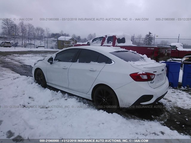 1G1BD5SM2H7205793 - 2017 CHEVROLET CRUZE LT WHITE photo 3