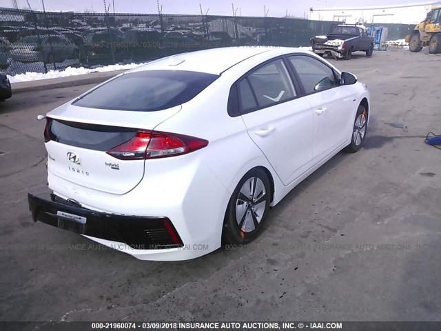 KMHC65LC7HU030644 - 2017 HYUNDAI IONIQ BLUE WHITE photo 4