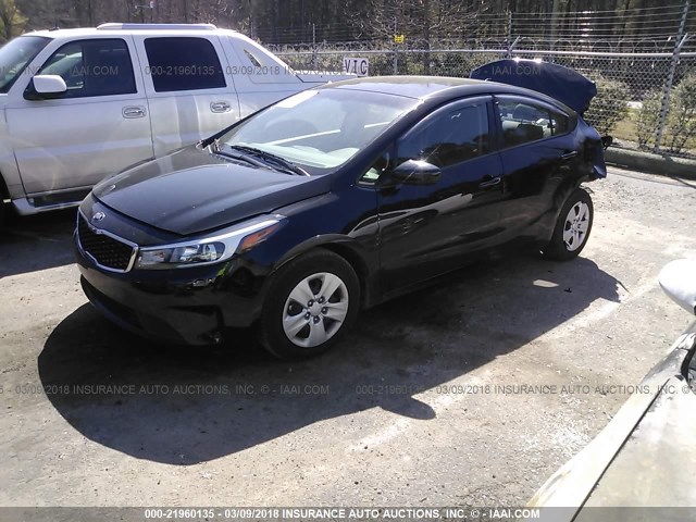 3KPFK4A74HE092384 - 2017 KIA FORTE LX BLACK photo 2